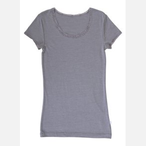Dame kort�rmet undertr�je merino uld - silke gr�
