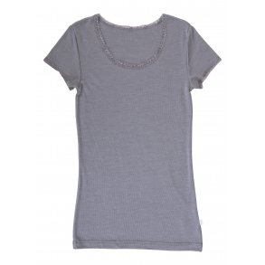 Dame kortrmet undertrje merino uld - silke gr