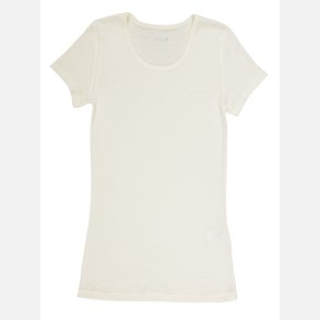 Dame kort�rmet merino uld undertr�je sort og hvid