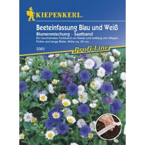Bl og hvid blomsterblanding  5 m bnd enrig