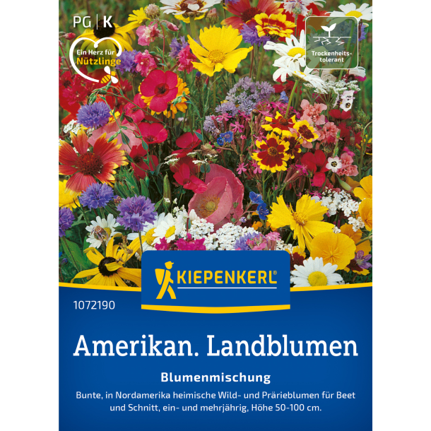Amerikanske landblomster blanding &ndash; rustik vild sommereng fr� med h�j biodiversitet til bier & sommerfugle
