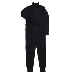 JOHA dame jumpsuit merino uld sort &amp; iron brown