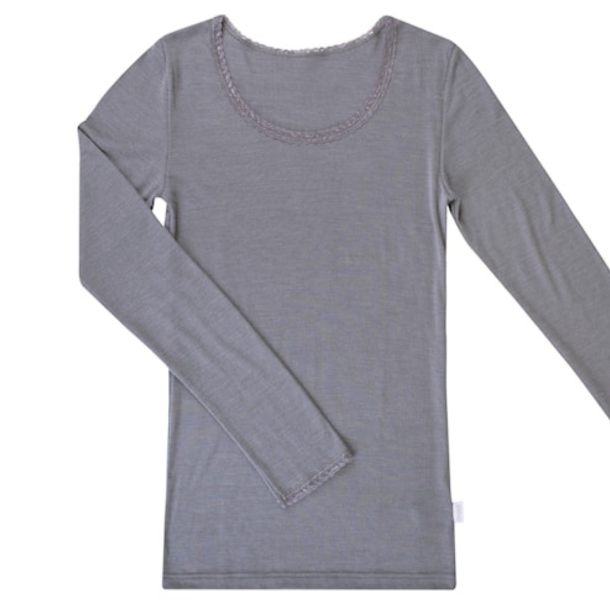 Gr� lang�rmet undert�j / top &ndash; bl�d, �ndbar termo-layer til jagt, friluftsliv, lag-p�-lag og vinteraktiviteter - merinould