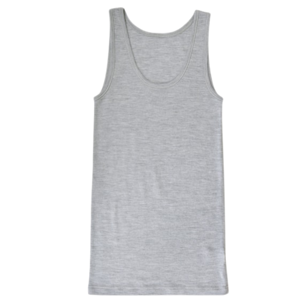 Gr� tanktop dame &ndash; bl�d, �ndbar merinould singlet til jagt, friluftsliv, lag-p�-lag og tr�ning
