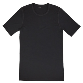 Sort T-shirt merinould &ndash; bl�d, �ndbar og varm kort�rmet uld til jagt, friluftsliv, lag-p�-lag og hverdag
