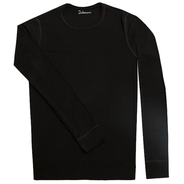 Sort lang�rmet undert�j merinould &ndash; bl�d, varm og �ndbar termo-top til jagt, friluftsliv og vinterbrug