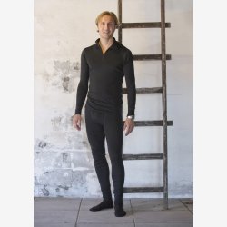 Herre lang�rmet merino uld undertr�je med lynl�s - klik for info