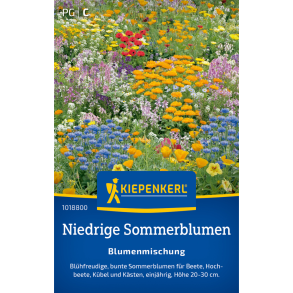 Farverig Kiepenkerl Niedrige Sommerblumen blanding &ndash; lave sommerblomster 20-30 cm h�je, bunte blomster til bede, krukker og altaner, bi-venlig fra juni til oktober