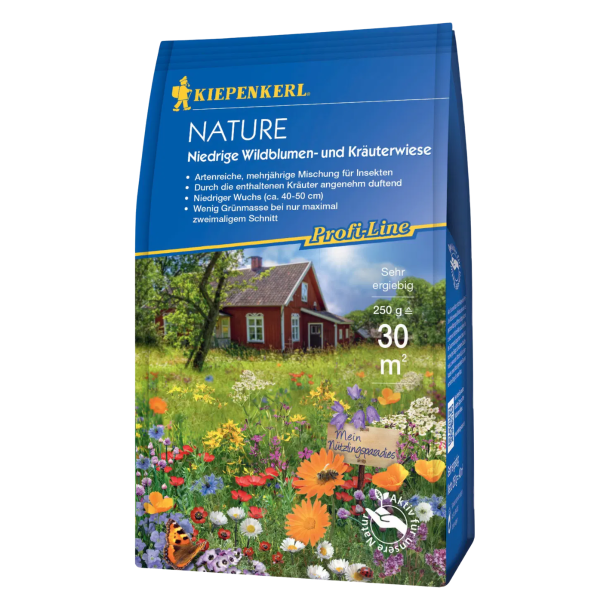 Kiepenkerl Nature Lav vildblomst- og urteeng &ndash; fr�blanding til 30 m2 lavtvoksende blomstereng
