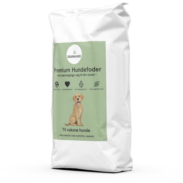 GRØNHUND - Premium - Insektprotein - Hundefoder 10 kg. Klik for info - Hundefoder -