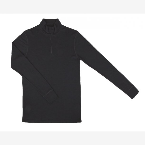 Herre lang�rmet merino uld undertr�je med lynl�s - klik for info